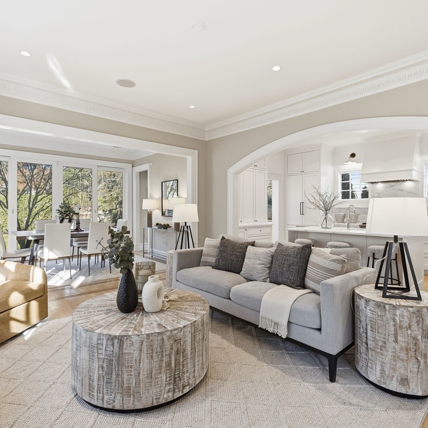 Staged family room, Oxford Street, Chevy Chase