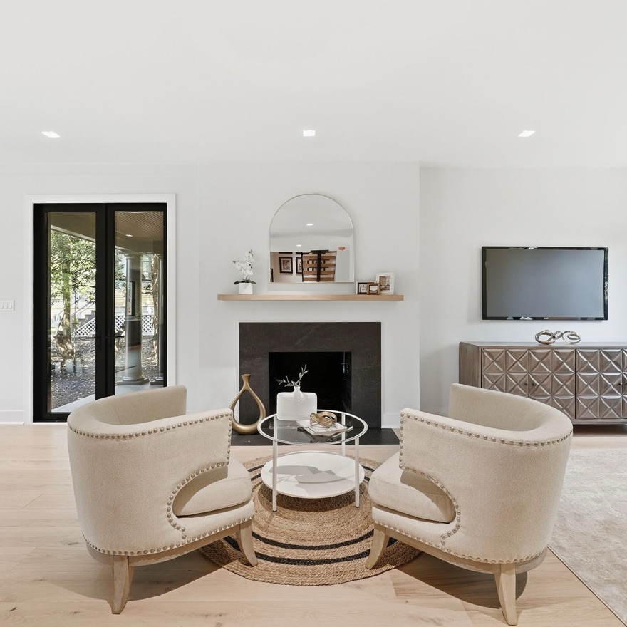 Staged living room, Fulton Street, Washington DC