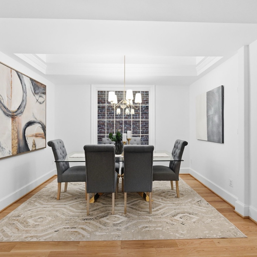 Staged dining room, South Lee Street, Alexandria